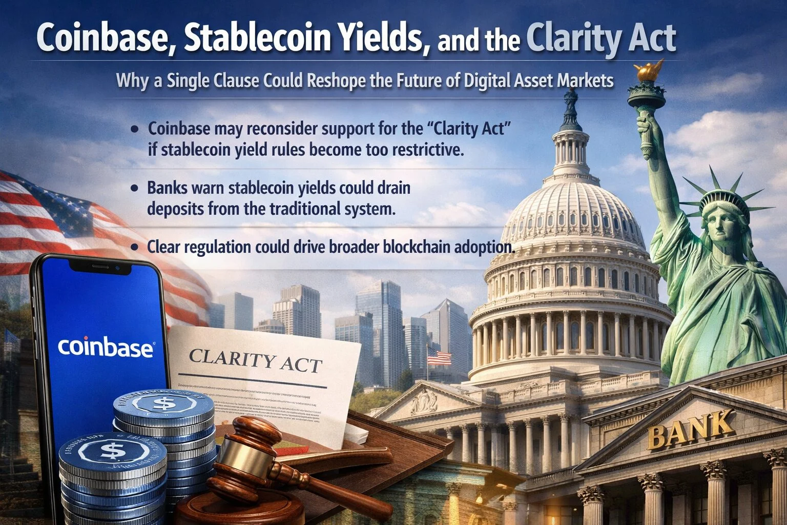 Coinbase Eksekutif Pertahankan Stablecoin dengan CLARITY Bill